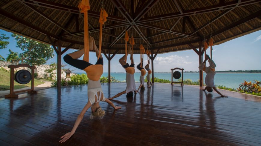 Swept off our feet by AntiGravity Yoga at Bali's Four Seasons Jimbaran Bay